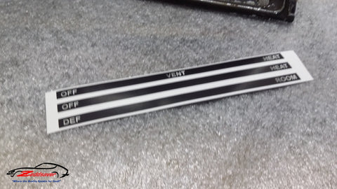 Datsun 240z Heater Control Decals