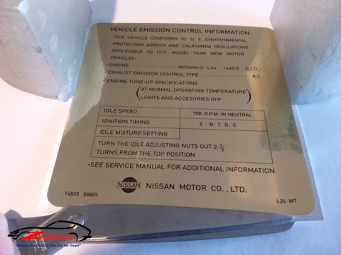 1973 Datsun 240z Emissions Control Decal