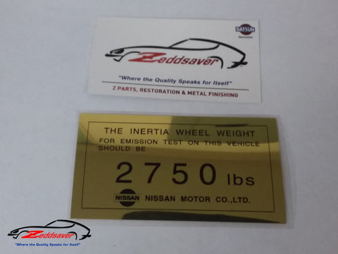 1973 Datsun 240z Inertia Wheel Weight Decal