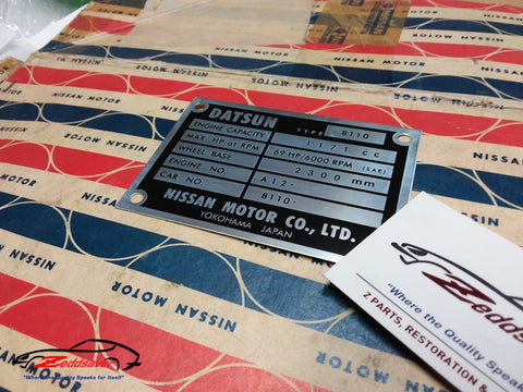 Datsun 1200 Engine Bay ID Plate Image 2