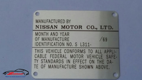Datsun 1600 Door  ID Plate