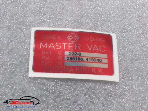 Datsun 240z Brake Booster Decal