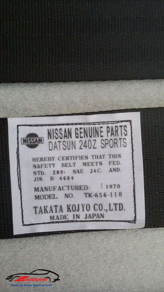 Datsun 240z Seat Belt Production Tags | Zeddsaver