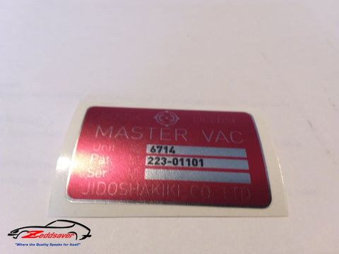 Datsun 260z Brake Booster Decal