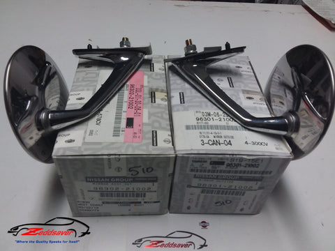 Datsun 510 Mirrors Chromed Hardware Set