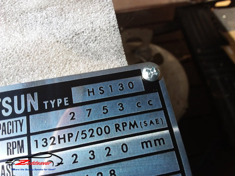 Datsun Engine bay ID plate Screw Installation